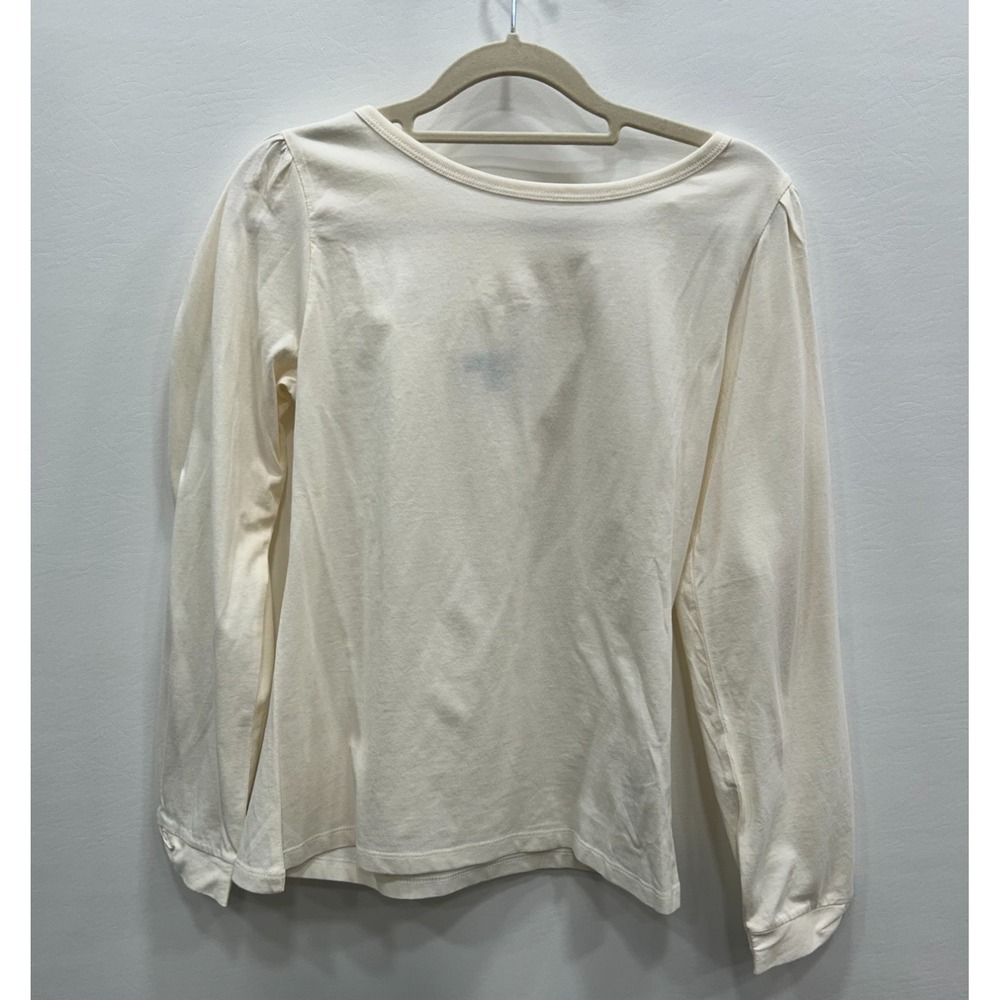 J.Crew Tie Back Top Womens‎ Small Ivory Long Sleeve Bow Cottagecore Preppy